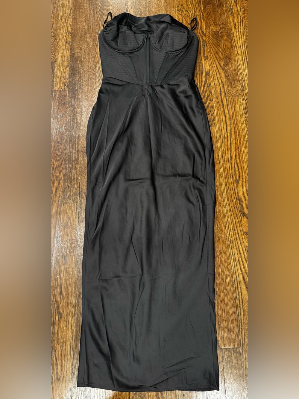 HOUSE OF CB 'Charmaine' Night Shade Corset Maxi Dress Size Large US 8-10 Black
